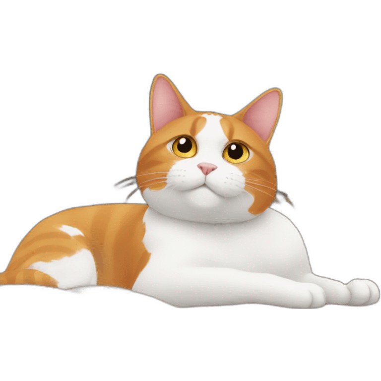 Orange and white tuxedo cat watching tv emoji