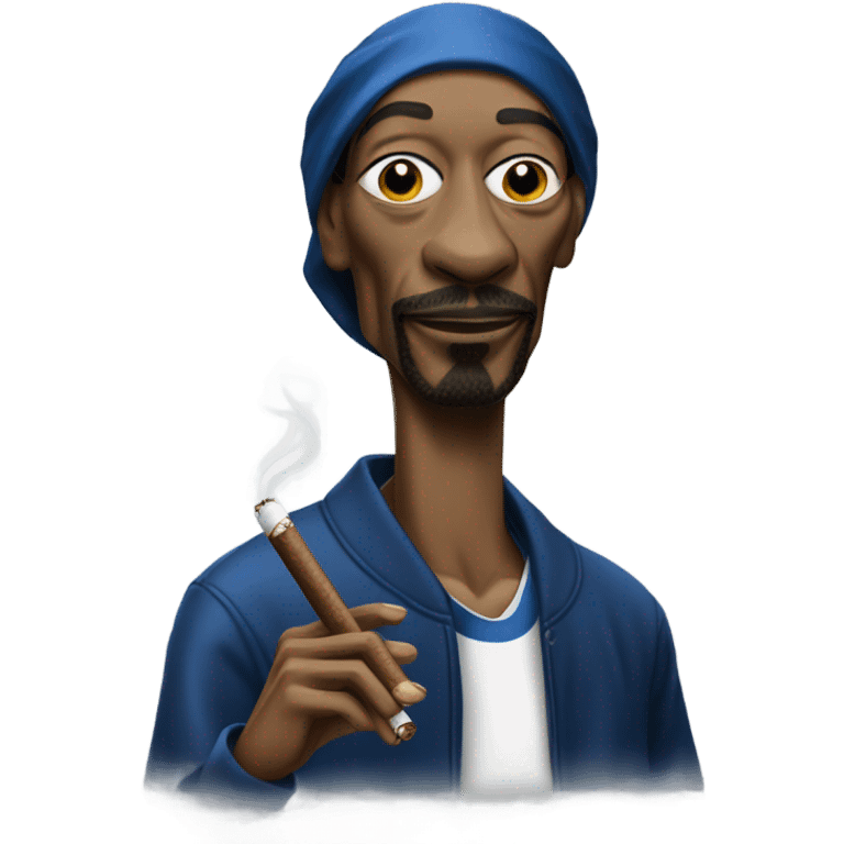 Snoop dogg in a crip outfit with a cigar in his mouth emoji