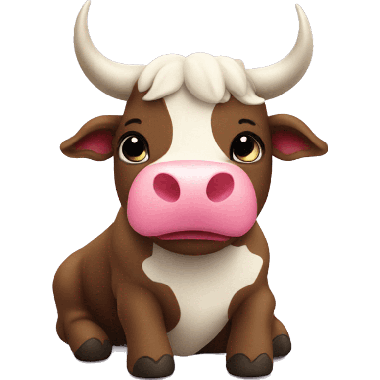 cute bull love hearts emoji