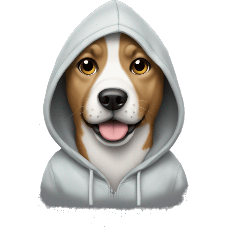 Dog wearing a hoodie emoji