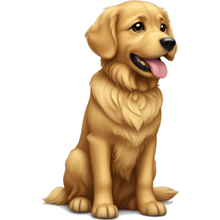 dog golden retriver but black colored emoji