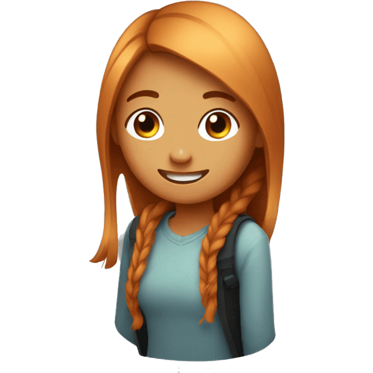 girl with gradient hair dark to ginger color, smiling but thinks it’s cringe and a tear fall down and shows a thumb up. emotion is awkward emoji