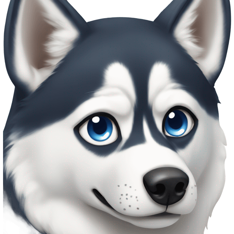 Husky with one brown eye and one blue eye emoji