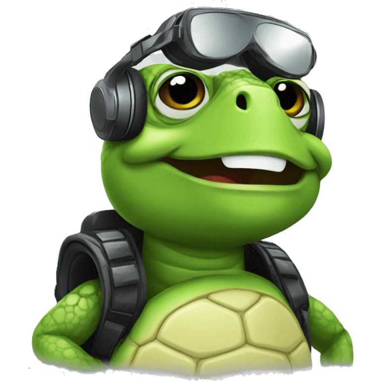 Dj turtle happy emoji