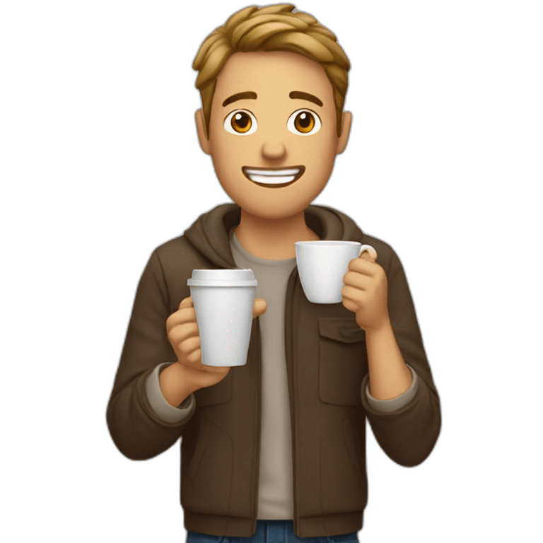 Guy drinking coffee emoji