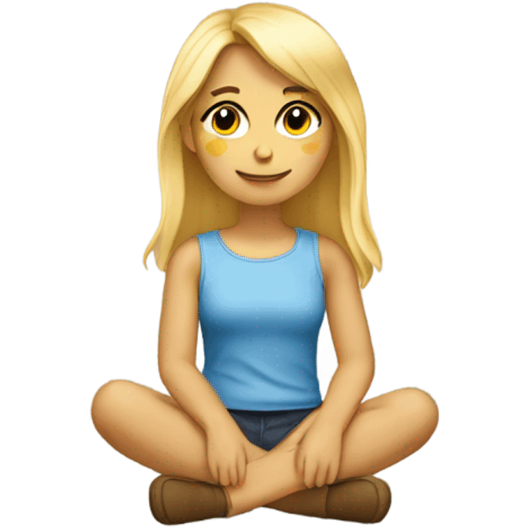 full body blonde girl sitting emoji