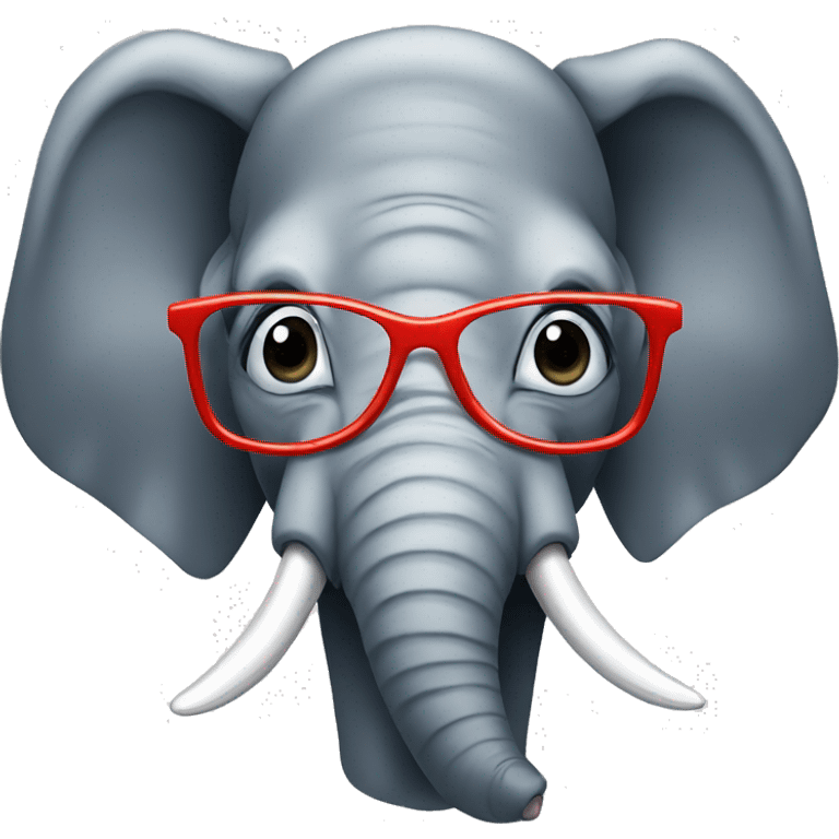 elephant with mustache and glasses and bug nose  emoji