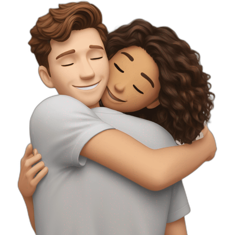 Zendaya hugging tom holland emoji