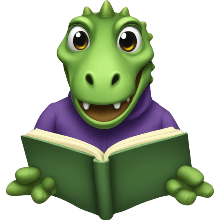 Dinasour reading emoji