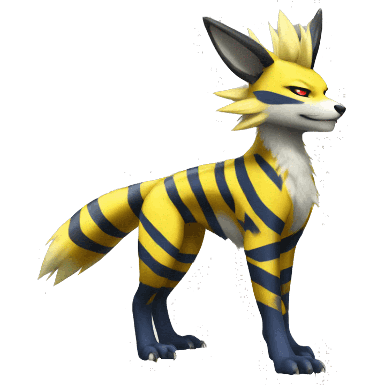 Zeraora-Renamon full body with stripes emoji