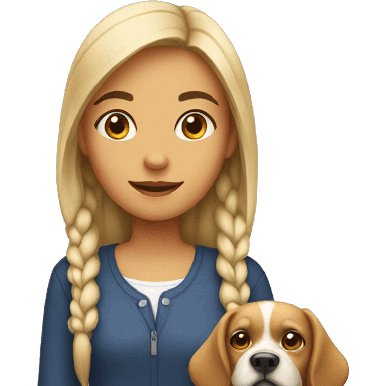 A girl with her dog  emoji