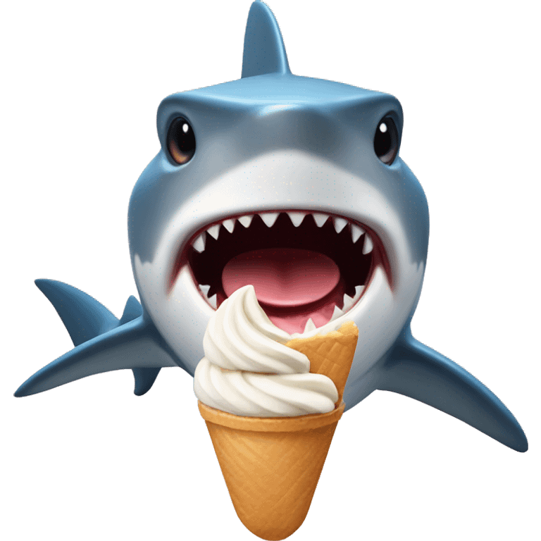 Shark eating icecream emoji