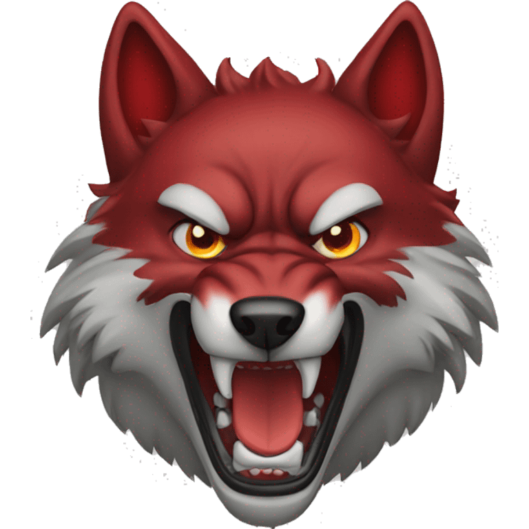 Red angry wolf emoji