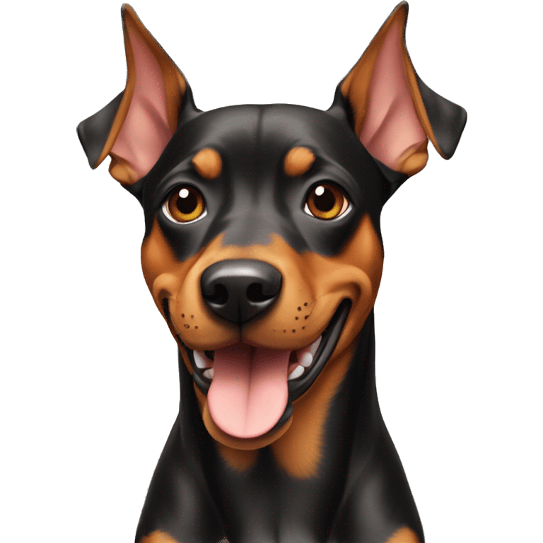 smiley German Pinscher with floppy ears emoji