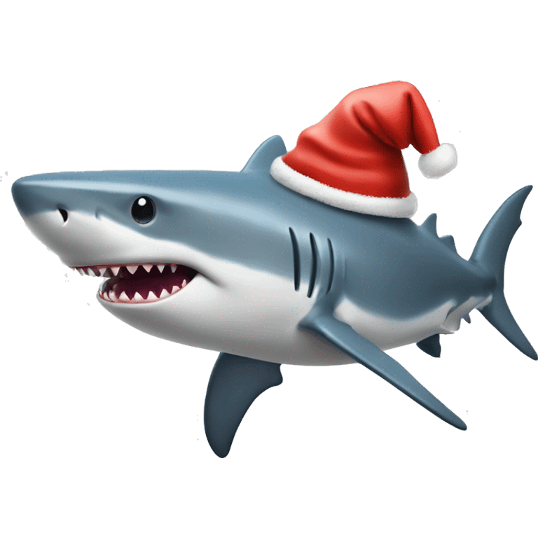 Shark with Santa hat emoji