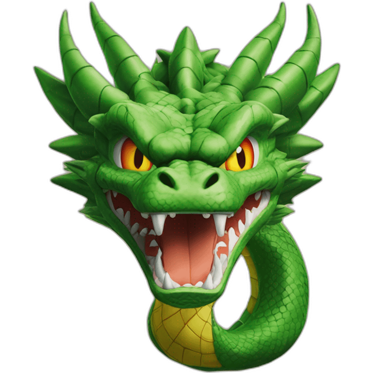 shenron from dragon ball z with dragon ball emoji