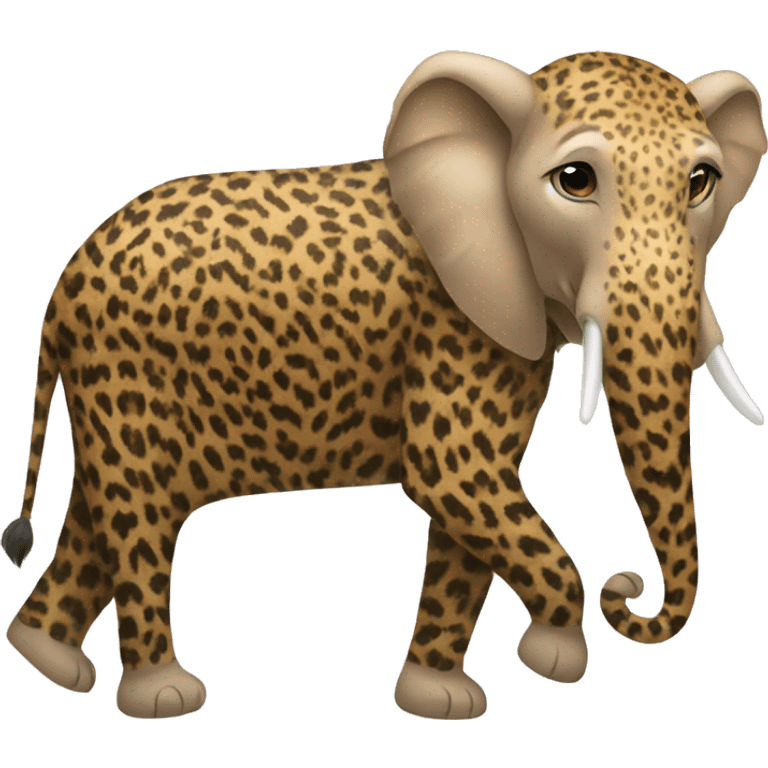 leopard in a tutu on an elephant emoji