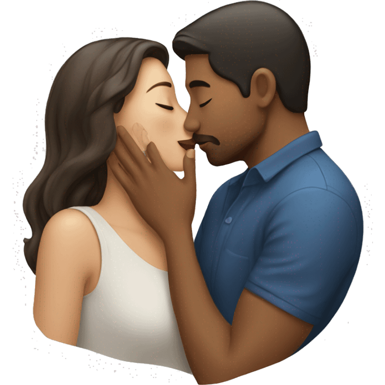 man kissing woman emoji