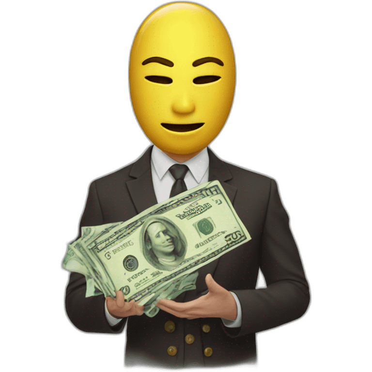 Elon mask grabbing money emoji