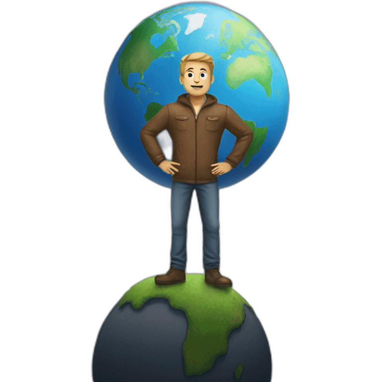 man standing on top of earth emoji