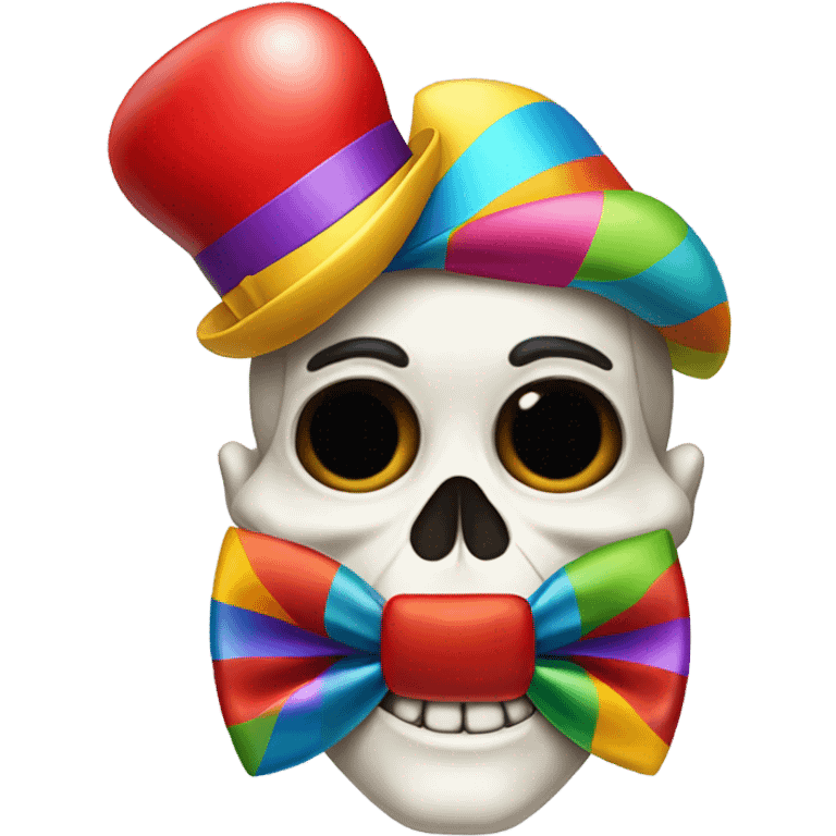 skull with clown accessories  emoji