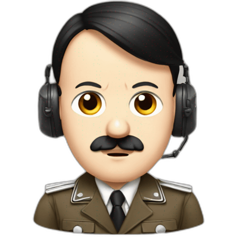 Adolf Hitler wearing ear defenders emoji