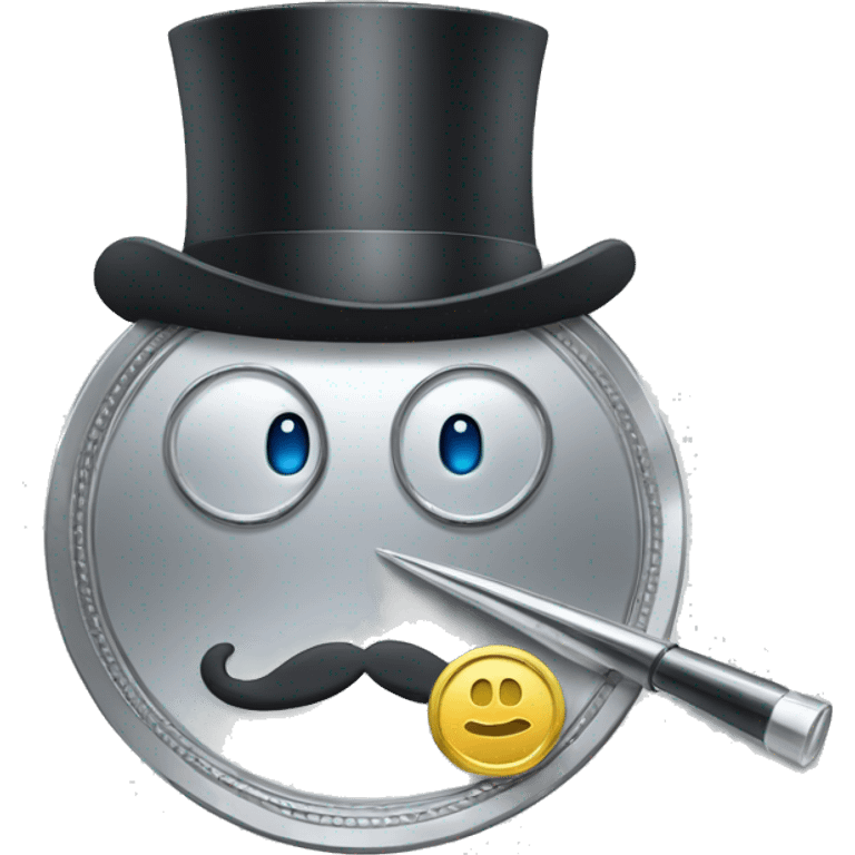 silver coin with monocle emoji