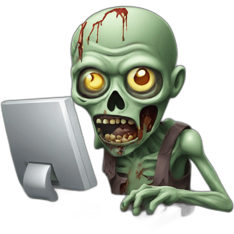 zombie with computer emoji