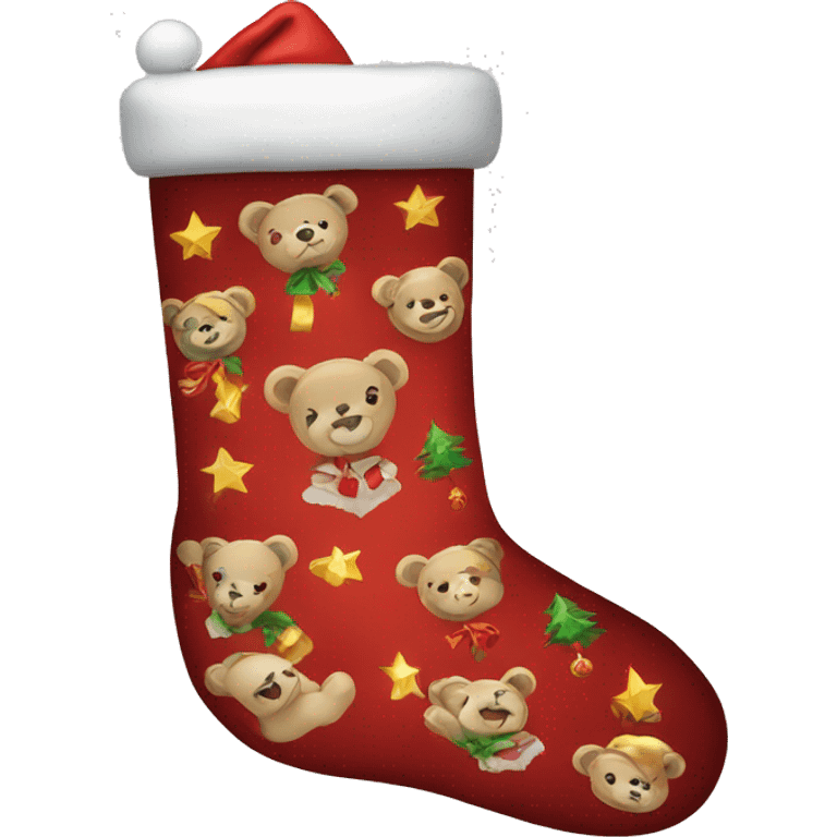 Christmas socks with teddy bears emoji