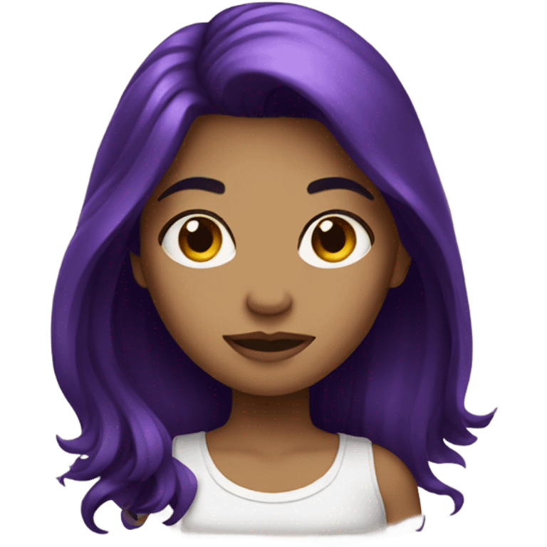 Girl with dark purple hair emoji