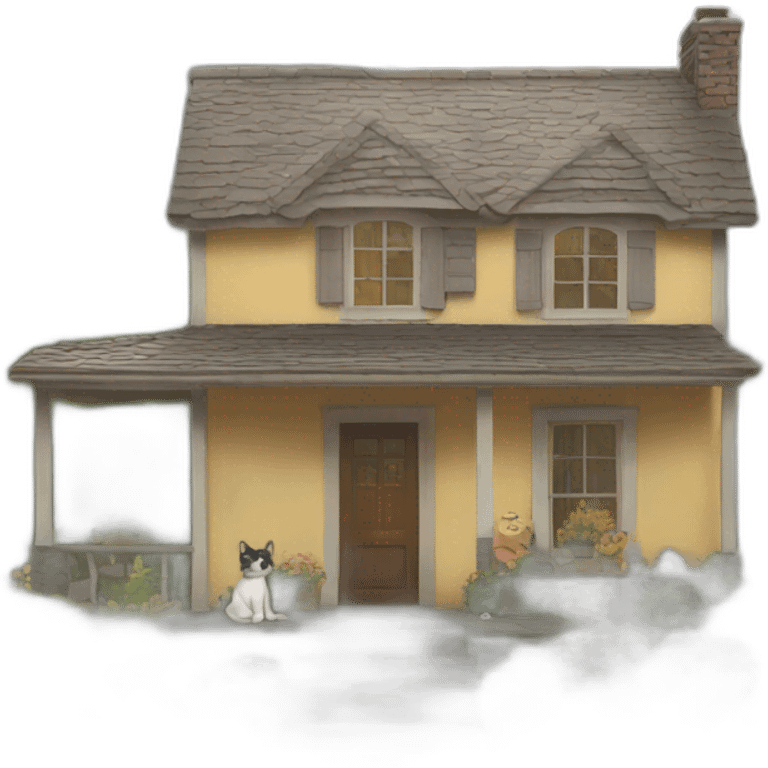 house and cat emoji