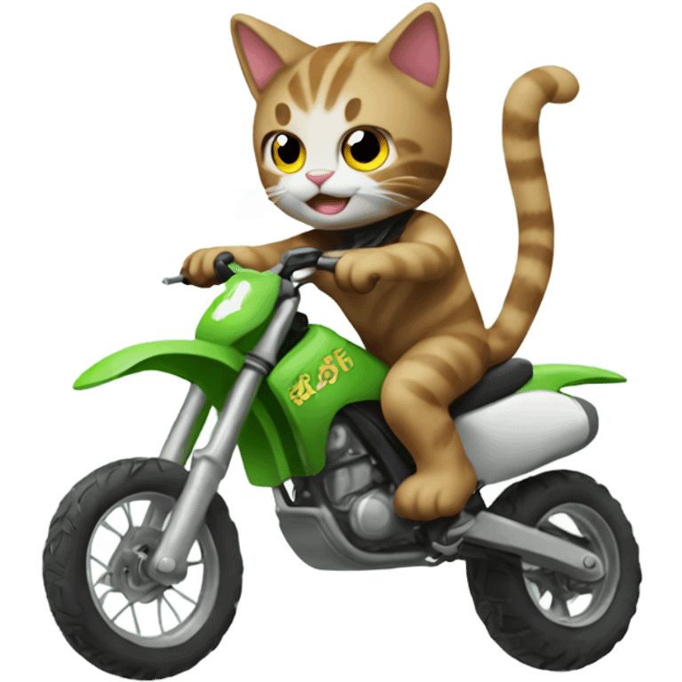 Cat riding dirtbike emoji