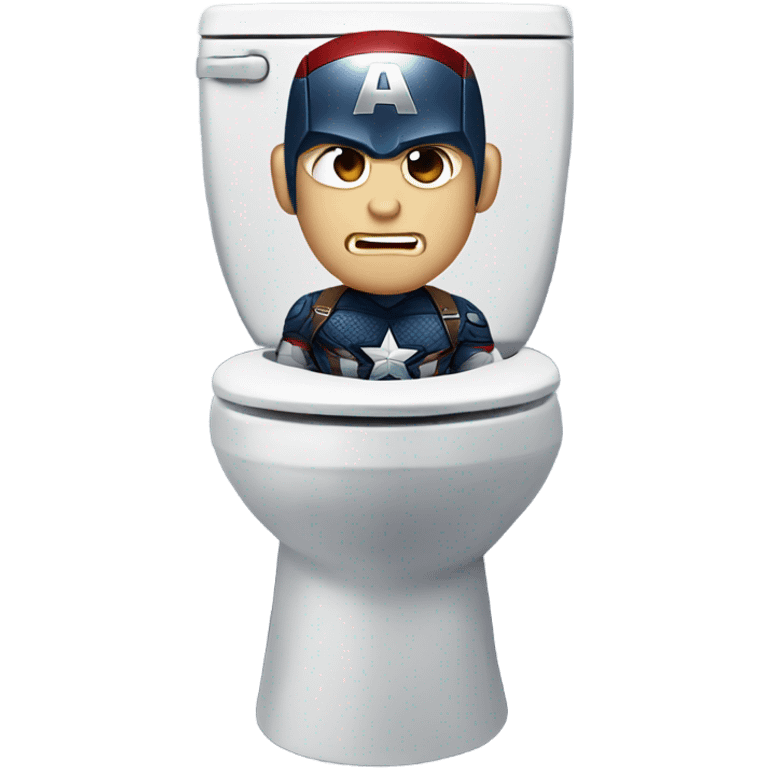 Captain America in a toilet emoji