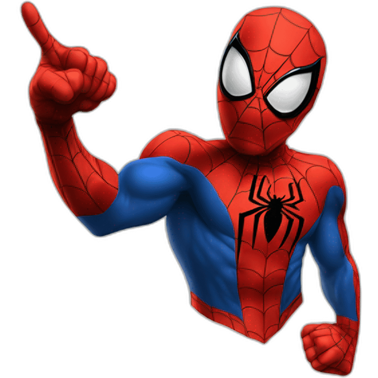 spiderman pointing finger at left side emoji