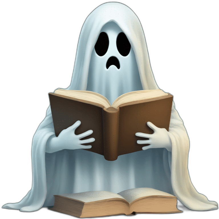 Ghost reading a book emoji