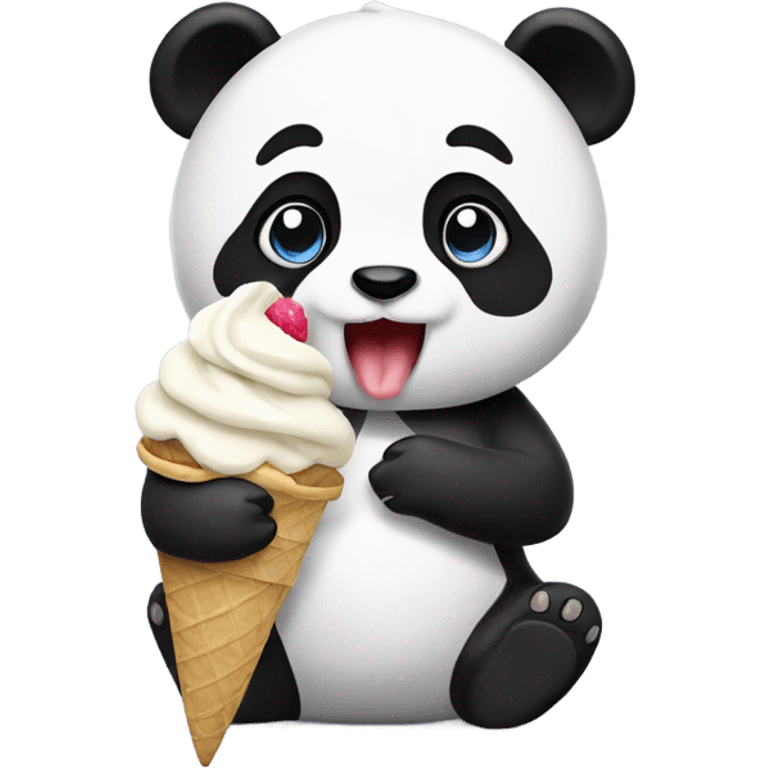 Panda eating ice cream emoji