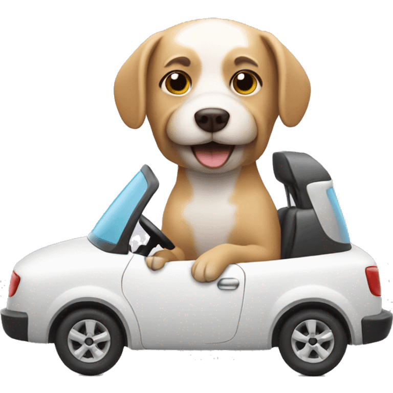 Dog driving car emoji