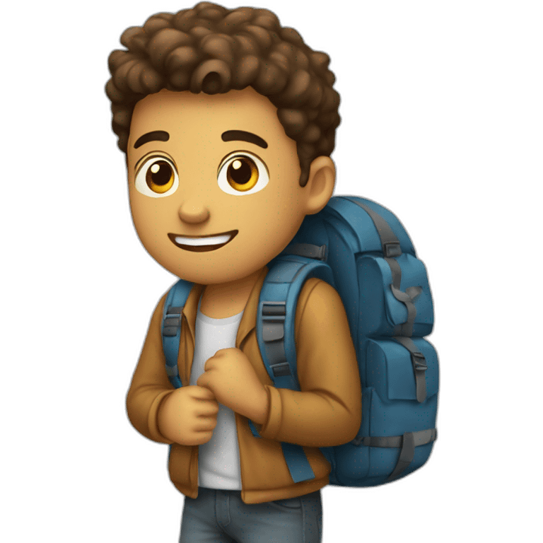 young guy with backpack emoji