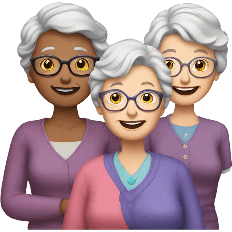 Granny with her friends emoji