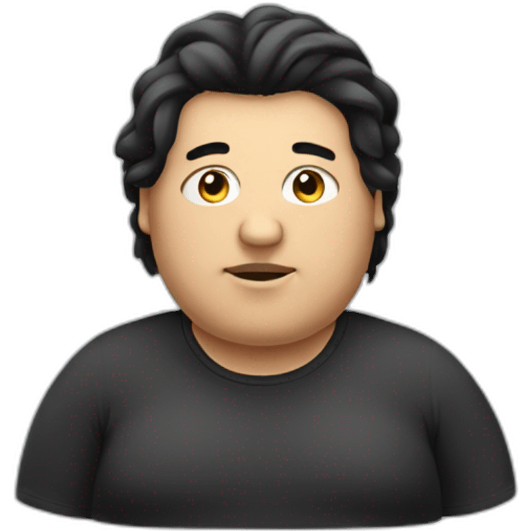 obese-long-black-hair-man emoji