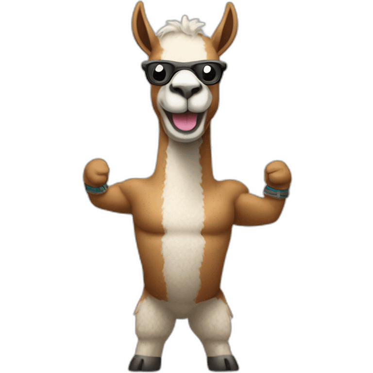 llama bodybuilder emoji