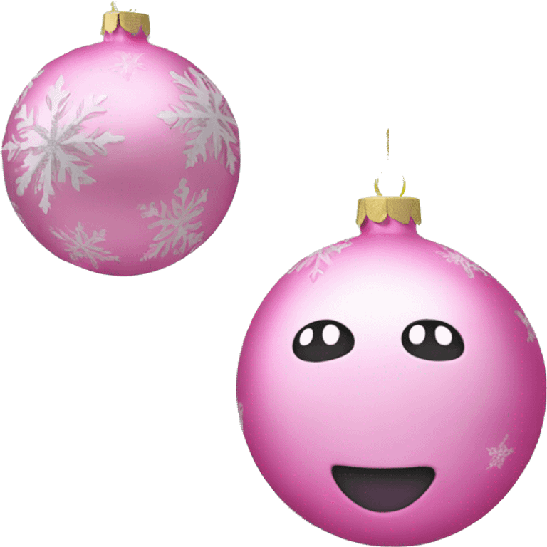 Pink Christmas ornament emoji