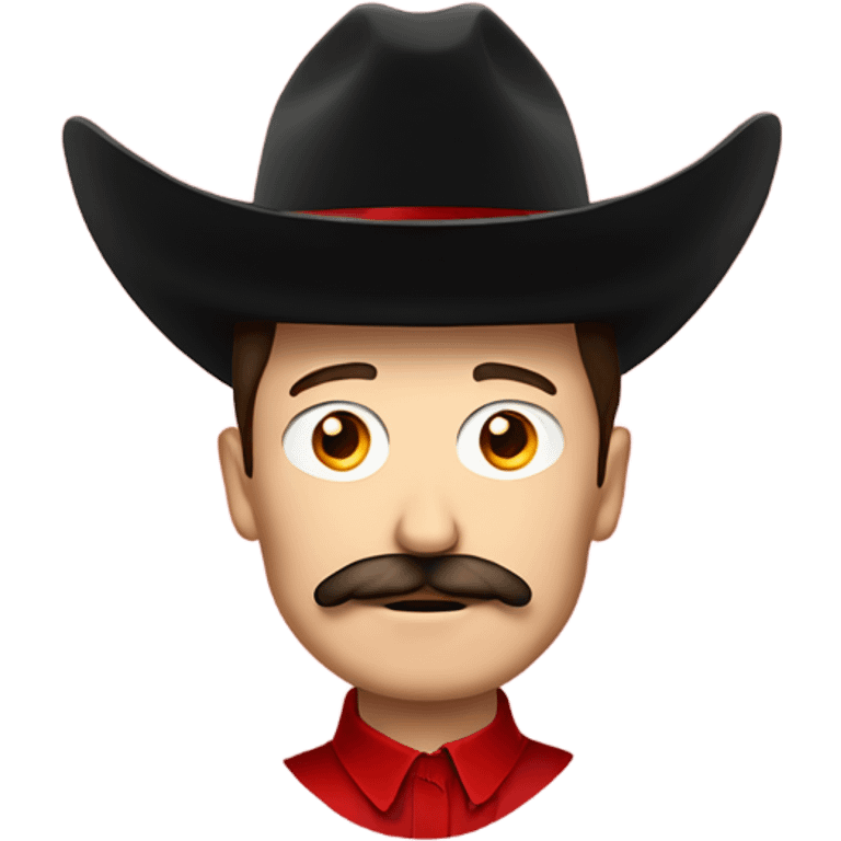  Elon musk with big mustache and black sombrero mexican hat and Tesla logo red shirt emoji