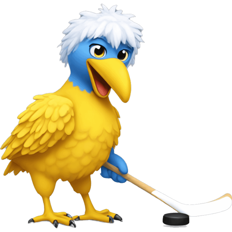 Big bird playing hockey emoji