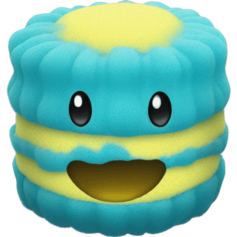 blue shower sponge pouf emoji