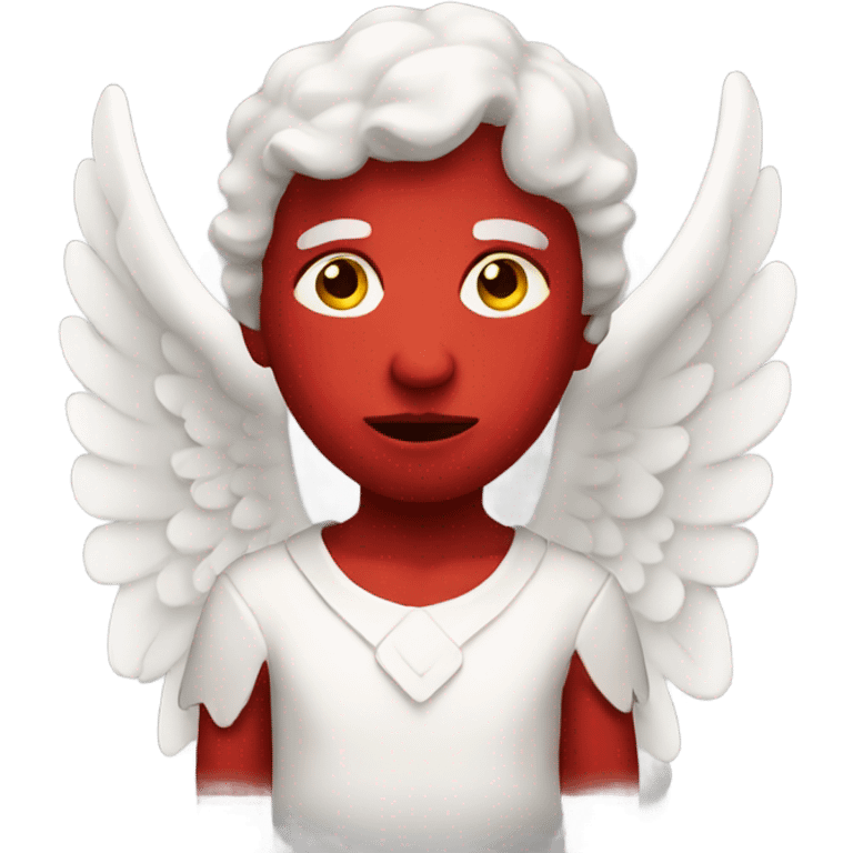 Angel with red face emoji