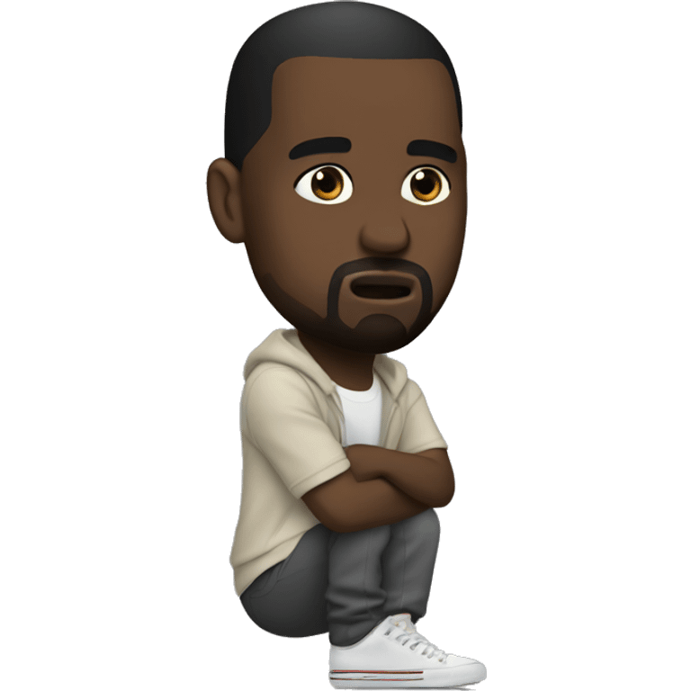 Kanye holding his leg emoji