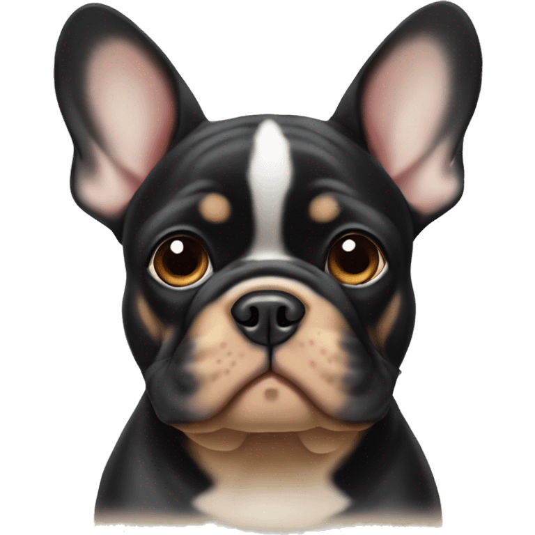 Black-and-tan French bulldog so with puppy eyes  emoji