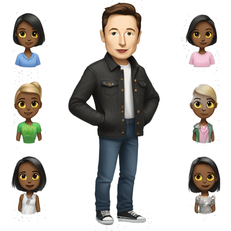 Elon musk wearing girls clothes  emoji