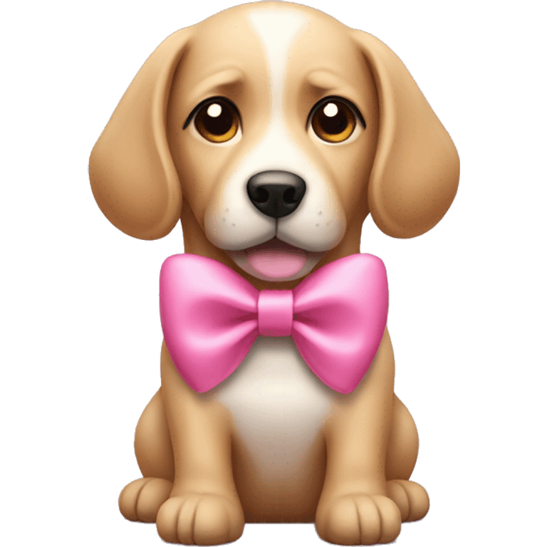 Dog with pink bow emoji